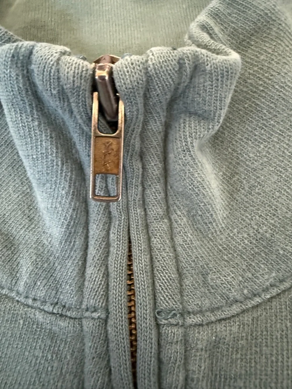 J. Crew Green Striped Quarter-Zip pullover Sweater